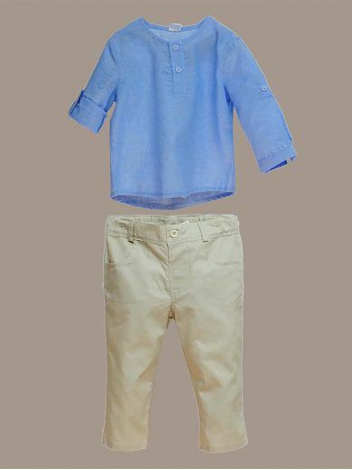 Λινή πουκαμίσα με παντελόνι