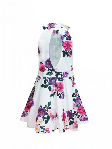 ALL STARS White dress with floral print
