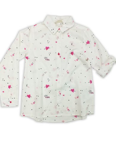 ZIPPY Πουκάμισο λευκό με καρδούλες .