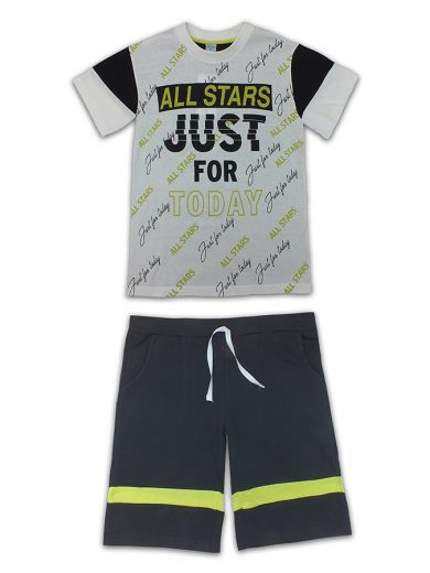 ALL STARS Σετ μακό γκρι – μαύρο “Just for today”