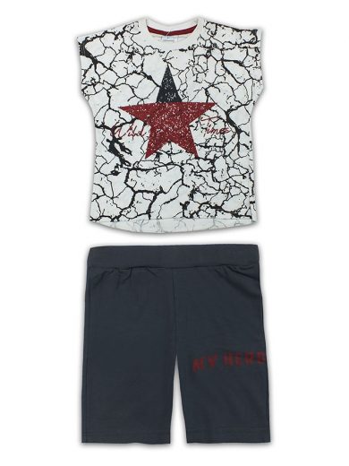 ALL STARS two pieces of cotton white grey ” Star “