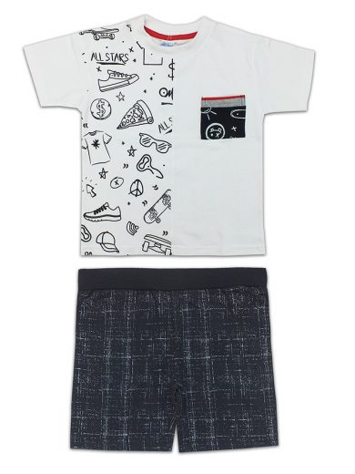 ALL STARS Σετ μακό λευκό  μαύρο”All star”