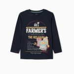 Long sleeve blue blouse for boys "Farmer" ZIPPY