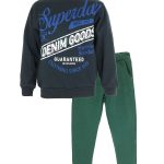 ALL STARS Children's uniform black blouse with cypress pants "Superday" with fluff