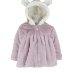 Easy hooded cardigan for babies with pink ears All stars