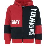 Sweatshirt cardigan with hood black red "Young" ALL STARS