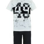 All stars Mako white blouse set with black shorts "49"