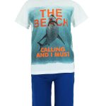 All stars Mako white blouse set with flowing shorts "The beach"