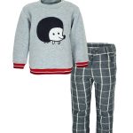Sweatshirt set with reinforced gray plaid pants ALL stars.