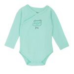 ZIPPY mint cotton long-sleeved baby underwear.