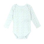 ZIPPY white cotton long-sleeved baby bodysuit.