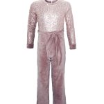Children's velvet jumpsuit with frost pink All Stars