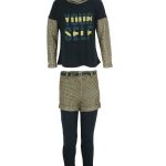 Children's shorts with blouse and leggings black All stars