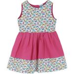 ALL STARS White - fuchsia dress with butterflies