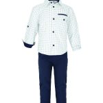 All stars Outfit set for boy white shirt, blue pants with belt