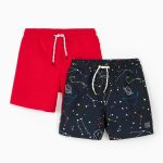 ZIPPY Swimsuit set of two dark blue and red shorts for boy