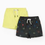 ZIPPY Swimsuit set of two dark gray and lime shorts