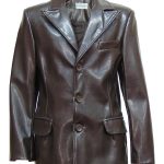 Παιδικό σακάκι δερμάτινο , καφέ PIERRE CARDIN